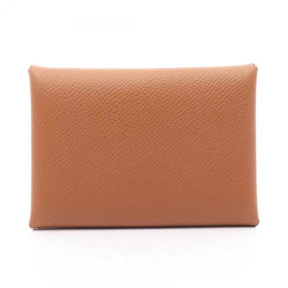 Hermes Hermès Calvi Duo wallet/coin case, leather, Epsom brown, for women - Picture 1 of 6